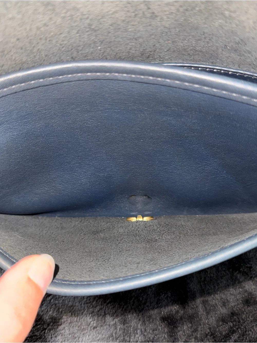 Coach Pre '94 1989 - 1993 Vintage Navy Blue Pocket Purse - Picture 6 of 13